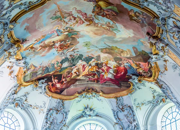 Ottobeuren Bavaria Γερμανια Ιουνιου 2022 Οροφές Τοιχογραφιών Του Johann Jakob — Φωτογραφία Αρχείου