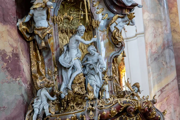 Ottobeuren Bavaria Alemania Junio 2022 Estatuas Estuco Rococó Varios Artistas —  Fotos de Stock