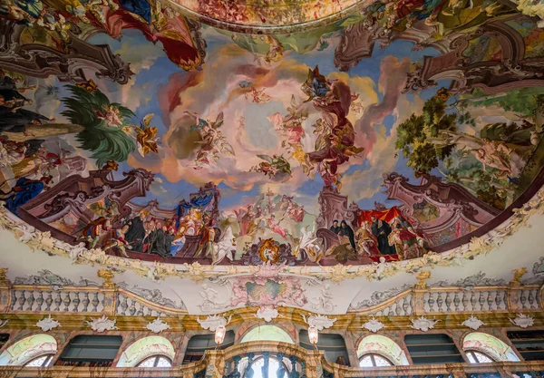 Wiblingen Bavaria June 2022 Rococo Baroque Decors Library Wiblingen Abbey — 스톡 사진