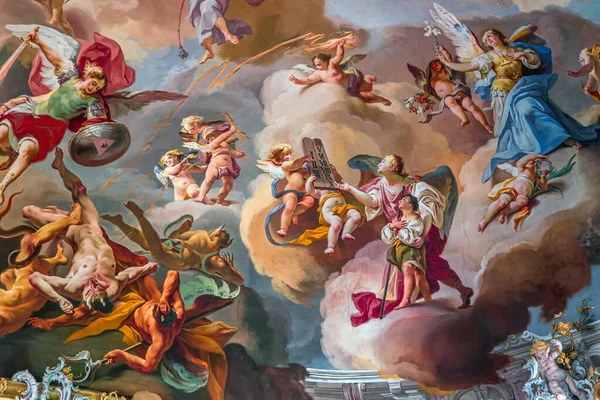 オットボエレン バヴァリア ドイツ 2022年6月4日 オットボエレン修道院のヨハン ヤコブ ザイラー 1708年 1783年 の天井フレスコ画 — ストック写真