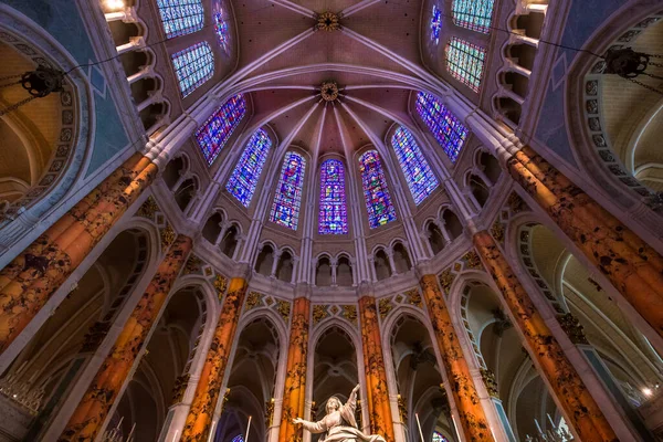 Chartres France March 2022 Інтер Єри Архітектурні Декори Собору Богоматері — стокове фото