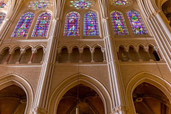 Chartres Franciaország Március 2022 Chartres Szűzanya Székesegyház Belső Terei Építészeti — Stock Fotó