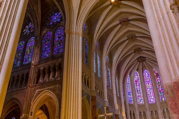 Chartres Franciaország Március 2022 Chartres Szűzanya Székesegyház Belső Terei Építészeti — Stock Fotó