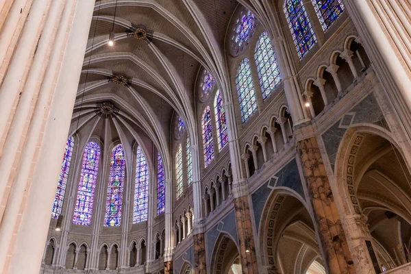 Chartres Franciaország Március 2022 Chartres Szűzanya Székesegyház Belső Terei Építészeti — Stock Fotó