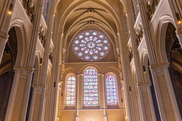 Chartres Francia Marzo 2022 Interiores Decoraciones Arquitectónicas Catedral Nuestra Señora — Foto de Stock