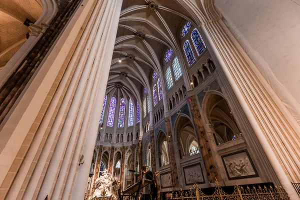 Chartres France March 2022 Interiors Architectural Decors Cathedral Our Lady — Fotografia de Stock