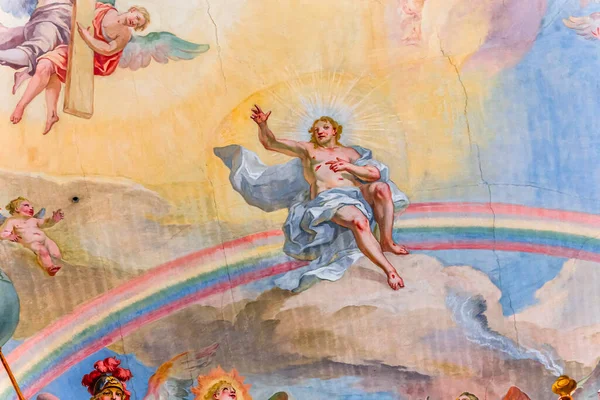 Steingaden Bavaria Germany June 2022 Ceilings Frescoes Decors Church Wieskirche – stockfoto