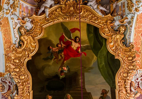 Steingaden Bavaria Germany June 2022 Ceilings Frescoes Decors Church Wieskirche — Foto Stock