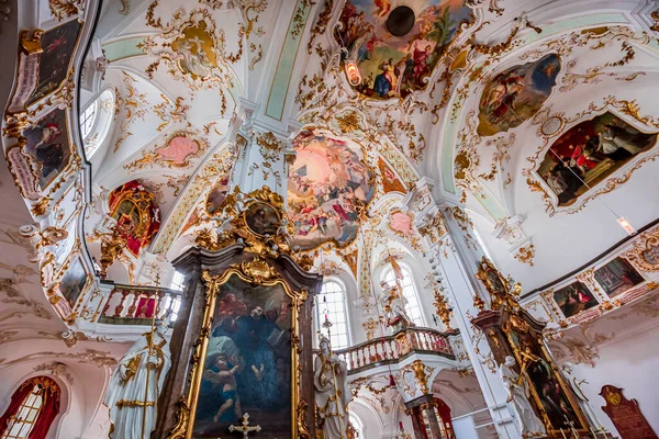 Andechs Bavaria Germany June 2022 Interiors Frescoes Architectural Decors Andechs — Fotografia de Stock