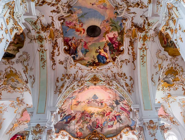 Andechs Bavaria Germany June 2022 Interiors Frescoes Architectural Decors Andechs — Foto Stock