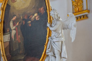 WIBLINGEN, BAVARIA, GERMANY, HAZİRAN 08, 2022: Wiblingen Manastırı 'ndaki Rococo ve barok süslemeleri, Ulm Şehri yakınlarındaki çeşitli isimsiz sanatçılar tarafından, 18. yüzyıl