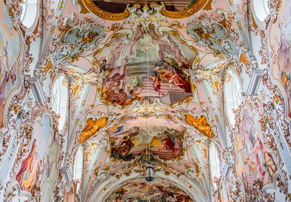 Rottenbuch Bavaria Germany June 2022 Interiors Frescoes Architectural Decors Rottenbuch — Foto Stock