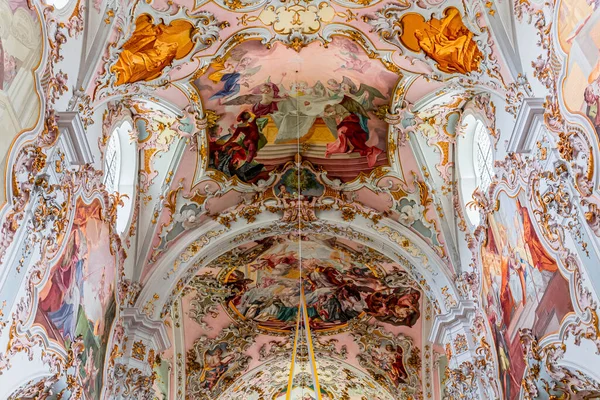 Rottenbuch Bavaria Germany June 2022 Interiors Frescoes Architectural Decors Rottenbuch — Stock Fotó