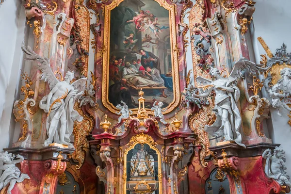 Ottobeuren Bavaria Germany May 2022 Interiors Frescoes Architectural Decors Ottobeuren — Fotografia de Stock