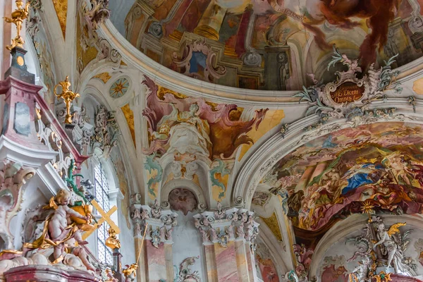 Birnau Bavaria Németország 2022 Június Rococo Barokk Dekorációk Birnau Bazilikában — Stock Fotó