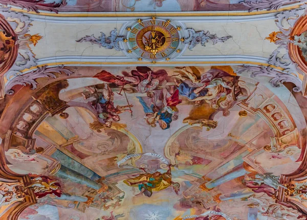 Birnau Bavarie Allemagne Juin 2022 Décors Rococo Baroque Dans Basilique — Photo
