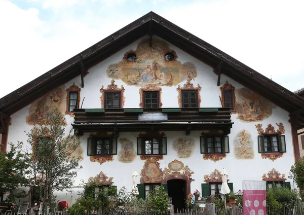 Oberramergau Bavaria Alemania Junio 2022 Pinturas Murales Sobre Casas Fachadas —  Fotos de Stock