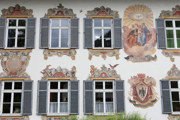 Oberramergau Bavaria Germany June 2022 Mural Paintings Houses Facades Streets — Stockfoto