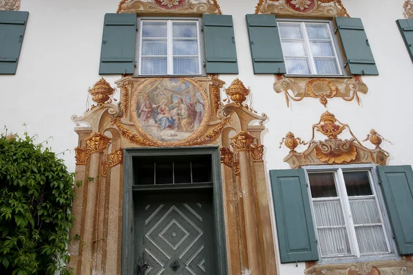 Oberramergau Bavaria Germany June 2022 Mural Paintings Houses Facades Streets — Photo