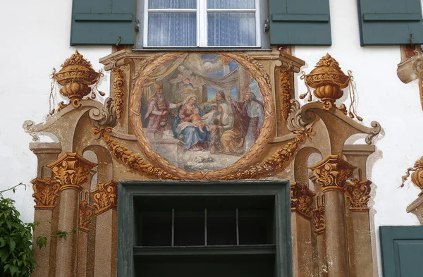 Oberramergau Bavaria Germany June 2022 Mural Paintings Houses Facades Streets — Stockfoto