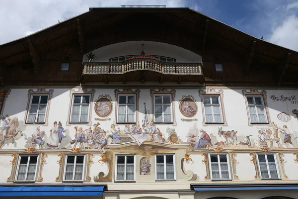 Oberramergau Bavaria Alemania Junio 2022 Pinturas Murales Sobre Casas Fachadas —  Fotos de Stock
