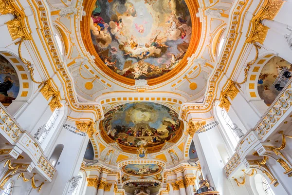 Wiblingen Bavaria Germany June 2022 Rococo Baroque Ceilings Frescoes Wiblingen — Fotografia de Stock