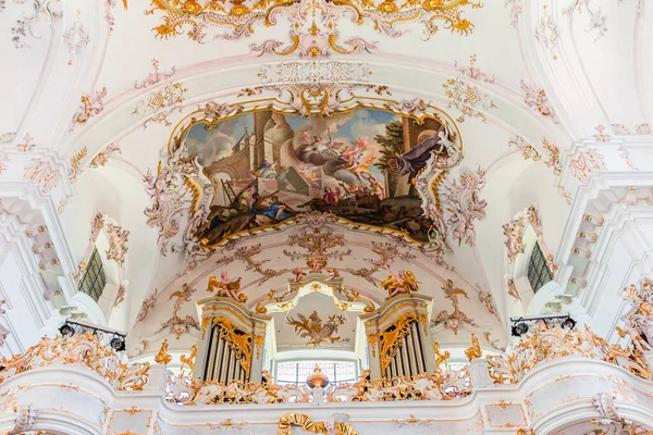 Diessen Bavaria Németország 2022 Június Rococo Barokk Dekorációk Diessen Marienmunster — Stock Fotó