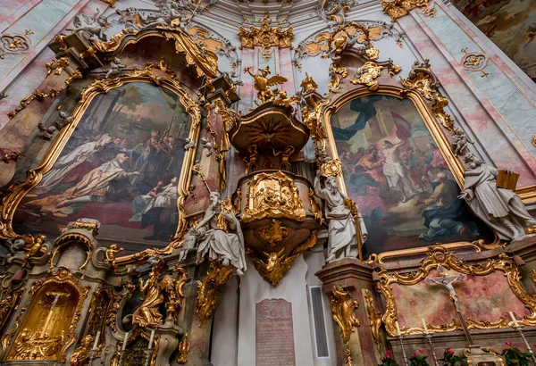 Ettal Bavaria Germany May 2022 Rococo Baroque Decors Ettal Abbey — Fotografia de Stock