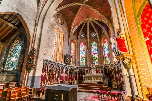 Crotoy Somme France March 2022 Interiors Decors Saint Peter Church — Fotografia de Stock