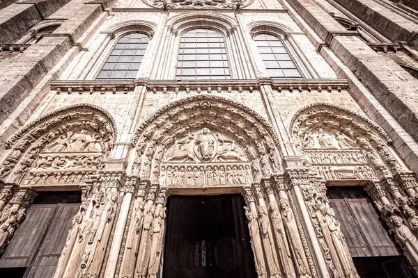 Chartres France March 2022 Exteriors Architectural Decors Cathedral Our Lady — Foto de Stock