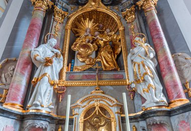 LECHBRUCK AM SEE, BAVARIA, GERMANY, MAY 30, 2022 : Rococo and baroque decors in Catholic Church Maria Heimsuchung, by various anonymous artists , 18th century