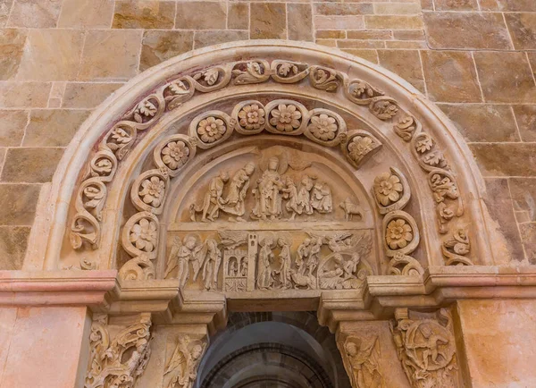 Vezelay France April 2022 Exteriors Architectural Details Portal Saint Mary — Stock Photo, Image