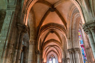 LES ANDELYS, FRANCE, APRIL 23, 2022 : interiors and architectural details of  Our Lady collegiate church