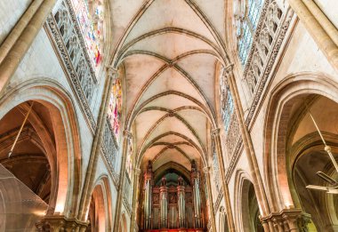 LES ANDELYS, FRANCE, APRIL 23, 2022 : interiors and architectural details of  Our Lady collegiate church