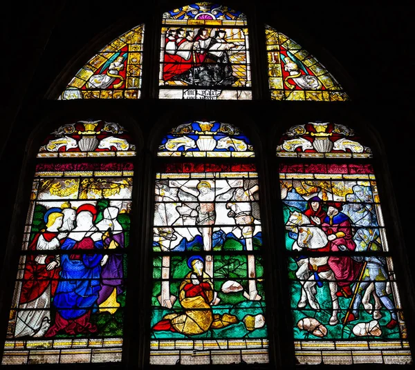 Les Andelys France April 2022 Stained Glasses Windows Our Lady — Stock Fotó