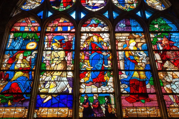 Les Andelys France April 2022 Stained Glasses Windows Our Lady — 图库照片