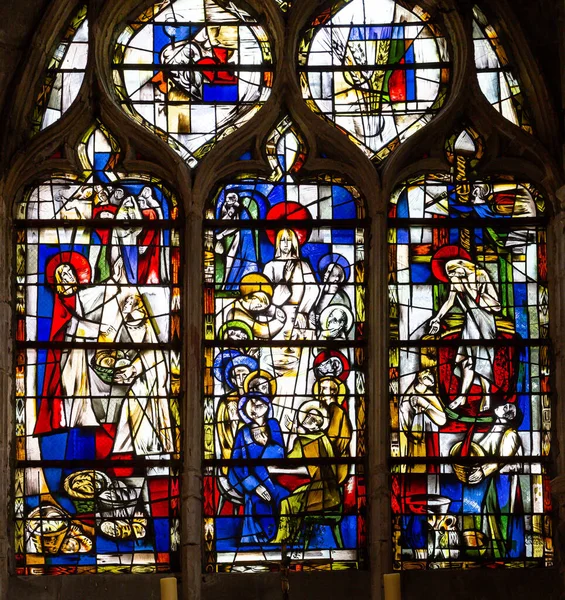 Les Andelys France April 2022 Stained Glasses Windows Our Lady — Stok fotoğraf