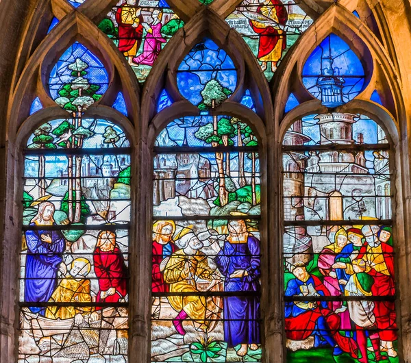 Les Andelys France April 2022 Stained Glasses Windows Our Lady — Stock Photo, Image