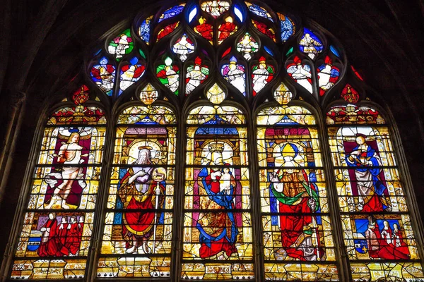 Les Andelys France April 2022 Stained Glasses Windows Our Lady — Stok fotoğraf