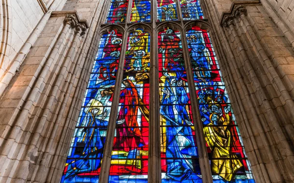 Les Andelys France April 2022 Stained Glasses Windows Our Lady — Stockfoto