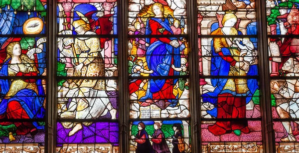 Les Andelys France April 2022 Stained Glasses Windows Our Lady — Fotografia de Stock