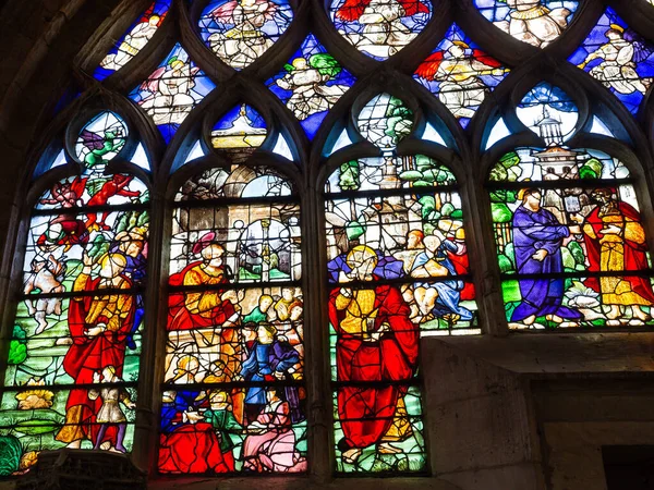 Les Andelys France April 2022 Stained Glasses Windows Our Lady — Fotografia de Stock