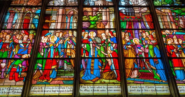 Les Andelys France April 2022 Stained Glasses Windows Our Lady — Zdjęcie stockowe