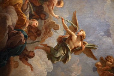 Paris, Fransa, 04 Nisan 2017: iç dekor saint-louis enl'ile Kilisesi, 04 Nisan 2017, Paris, Fransa