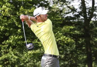 GUYANCOURT, FRANCE, HAZİRAN 03, 2015: Chris Wood (eng) Fransa Açık, Avrupa golf turunun üçüncü turunda, 3 Temmuz 2015 'te Guyancourt, Fransa.