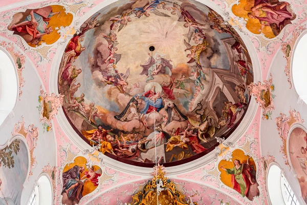 Oberammergau Bavaria Germany June 2022 Rococo Baroque Decors Catholic Church — Stock Photo, Image
