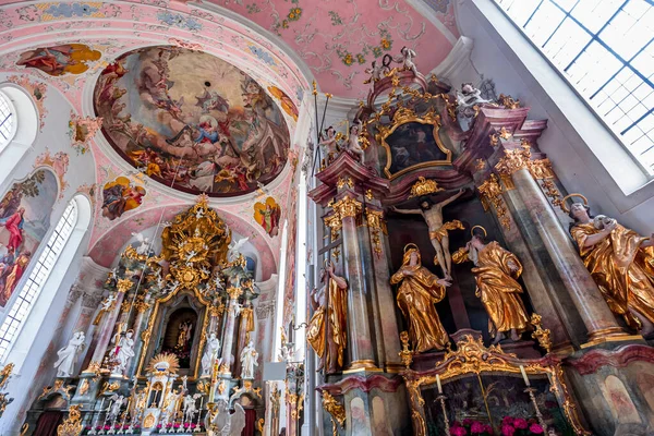 Oberammergau Bavaria Germany June 2022 Rococo Baroque Decors Catholic Church — Fotografia de Stock