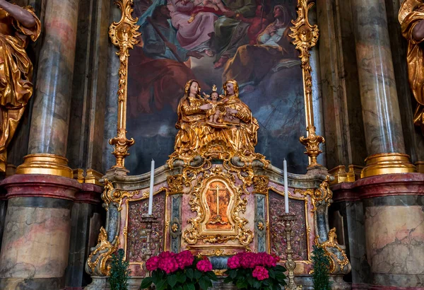 Oberammergau Bavaria Germany June 2022 Rococo Baroque Decors Catholic Church — 스톡 사진