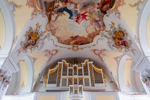 Schongau Bavaria Germany June 2022 Interiors Frescoes Architectural Decors Schongau — Stock Photo, Image