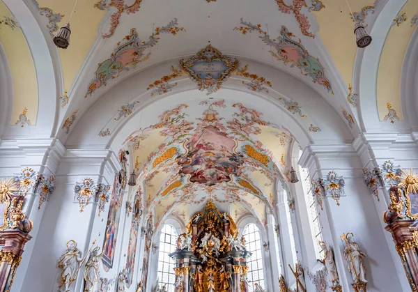 Schongau Bavaria Germany June 2022 Interiors Frescoes Architectural Decors Schongau — Stock Fotó